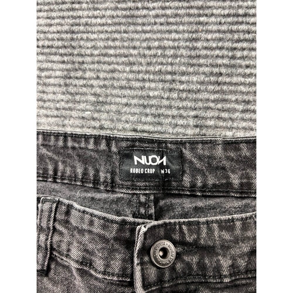 Nuon Rodeo Iggy Skinny Jeans Mens 36x27 Faded Black Denim Tapered Leg Slim Fit - Picture 9 of 11